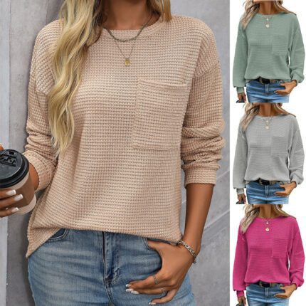 Pull gaufré col rond Anita